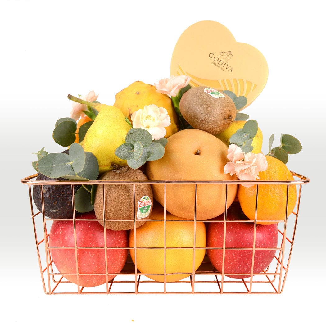 Orchard Delight Fruit and Gourmet Gift Basket - Flower and Gift