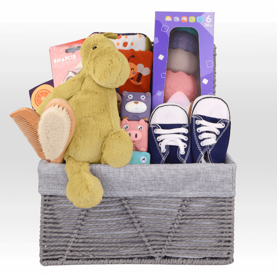 Baby Hamper | JellyCat Dino | Baby Gift set | Baby Hair Brush set