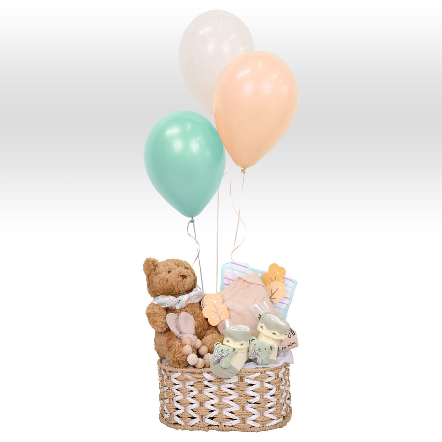 TO OUR LITTLE BUNDLE OF JOY HOT AIR BALLOON UNISEX BABY HAMPER