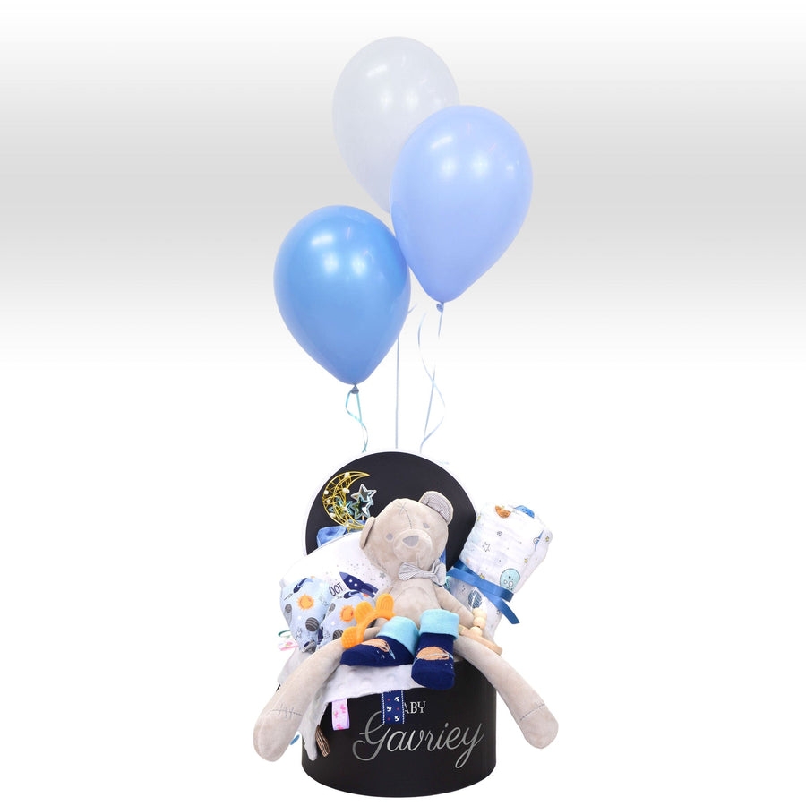 WELCOME TO THE GALAXY HOT AIR BALLOON BABY BOY HAMPER