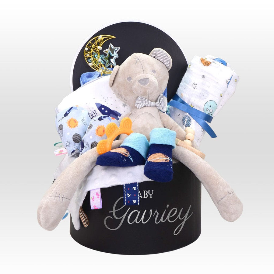 WELCOME TO THE GALAXY HOT AIR BALLOON BABY BOY HAMPER