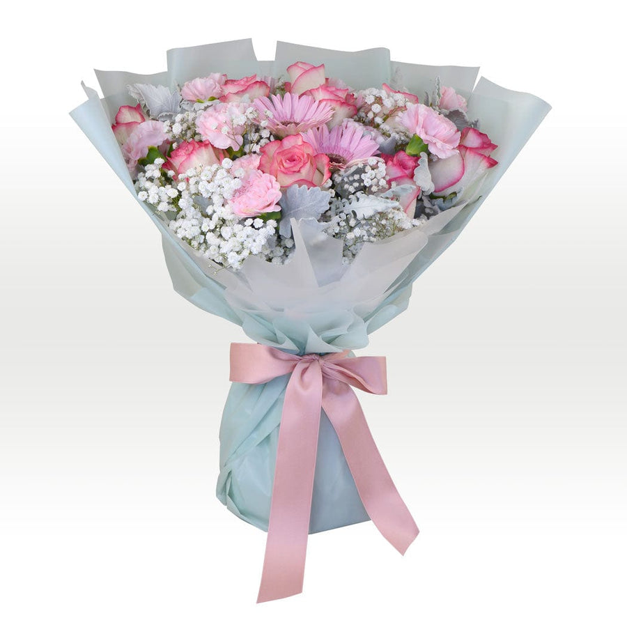 CARNATION EXPRESS HAMPER | Rose | Carnation | Babybreath | Seasonal Foliage | Complimentary Message Card | 康乃馨之戀禮籃 | 玫瑰 | 康乃馨 | 滿天星 | 免費心意卡