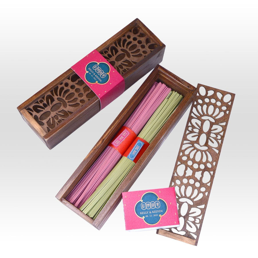 PASSIONATE LOVE WEDDING FAVOUR Incense sticks in a wooden box by VWOWGIFTS.