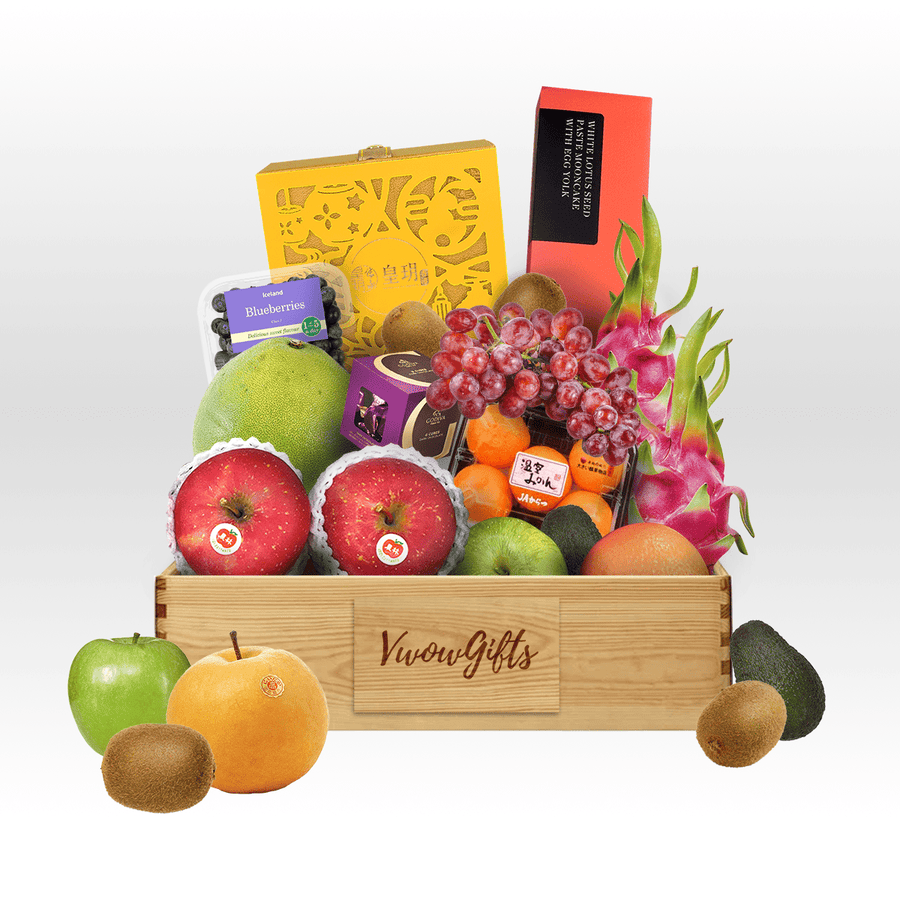 JOYFUL CELEBRATION MID-AUTUMN FRUIT HAMPER WITH PATISSERIE LA LUNE AND KAISHII MOONCAKE