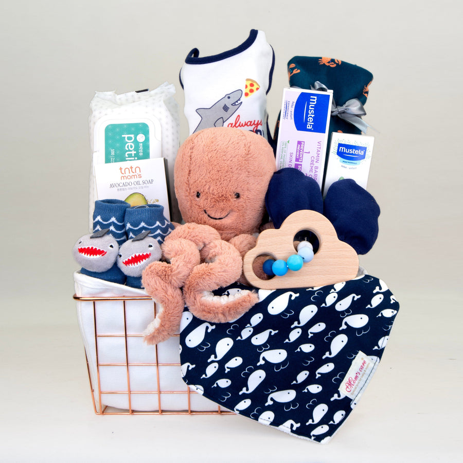 Jellycat Octopus | Baby Hamper | Baby Gift | Mustela | Baby blanket | Baby facial cream