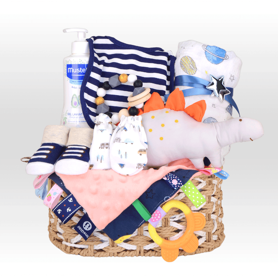 Baby Hamper | Baby Gift set | 嬰兒禮籃 ｜Mustela | Baby Boy Hamper | Baby socks | Toys | Teether 