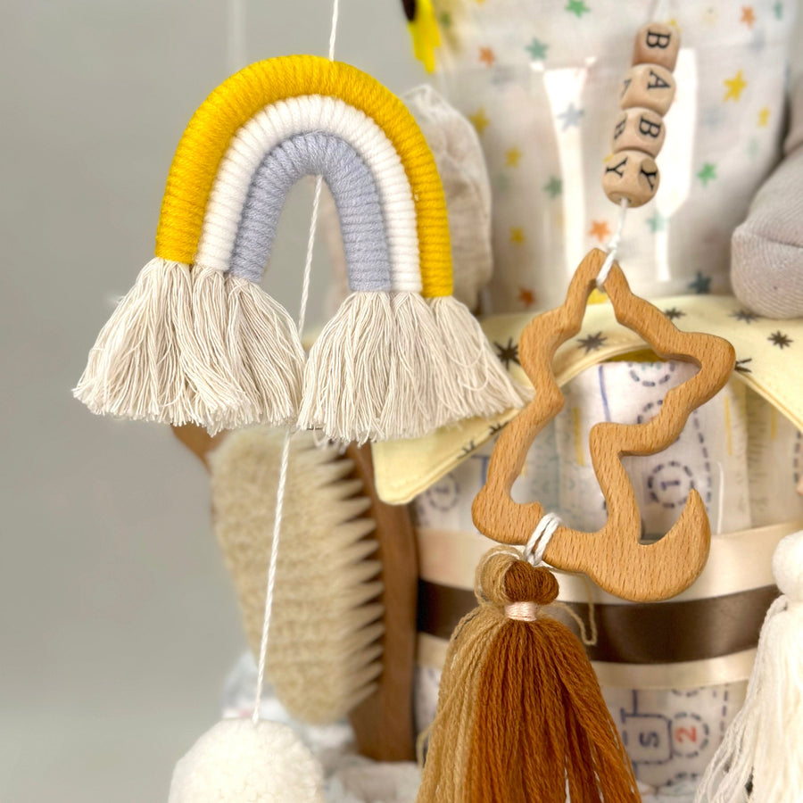 Baby DiaperCake | 尿片蛋糕 | Pampers Ichiban | 彩虹音樂傘 | Musical crib mobile | Rainbow | Baby Brush set 