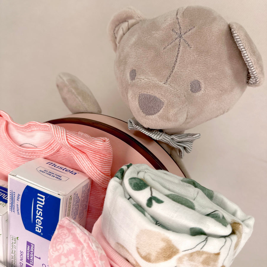 Grey Bear | Mustela | Baby Blanket | Baby Girl gift set