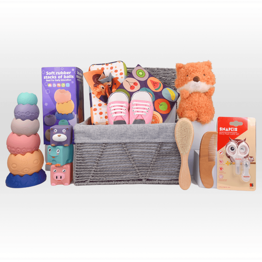 Baby Hamper | JellyCat Fox| Baby Gift set | Baby Hair Brush set | Baby Nail Set | Baby Toys